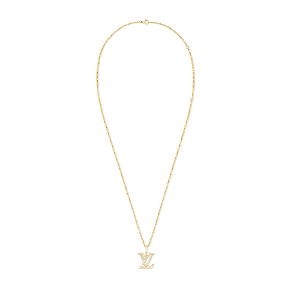 LV Medium Pendant, Yellow Gold And Diamonds