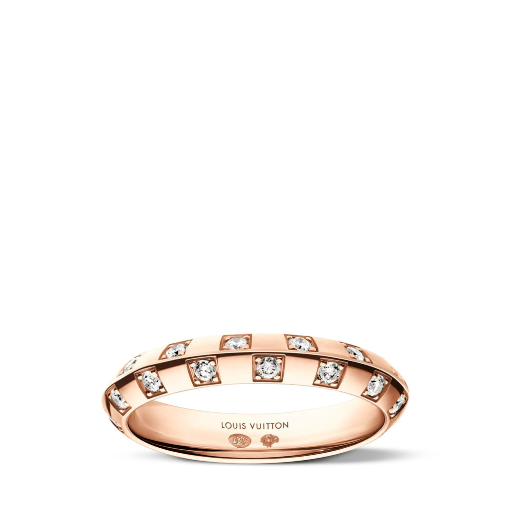 Le Damier de Louis Vuitton Small Ring, Rose Gold and Diamonds