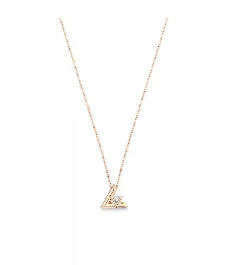 LV Volt One Small Pendant, Pink Gold And Diamond