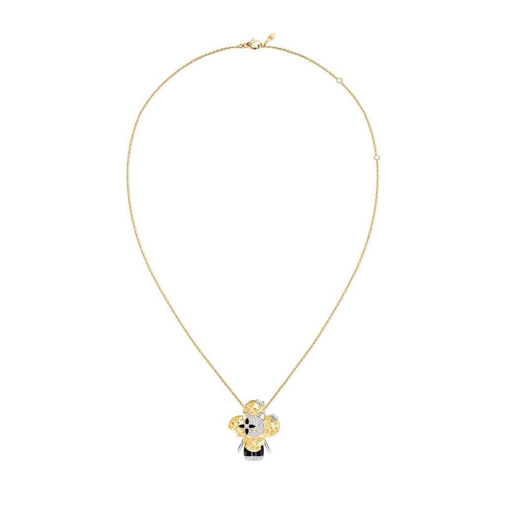 Vivienne Rat Pendant, 3 Golds, Lacquer, Diamonds & Colored Gemstones