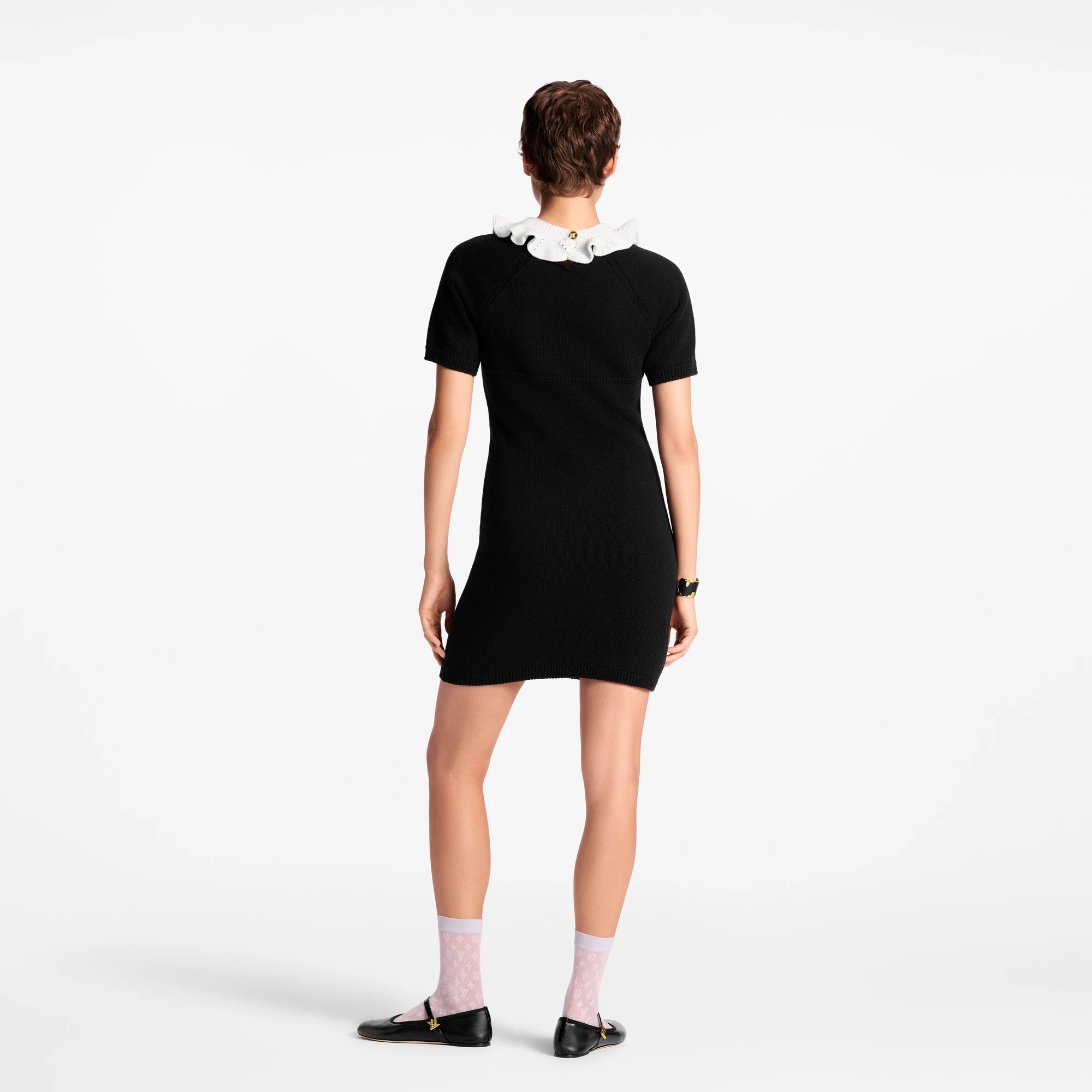 Ruffle Collar Knit Dress