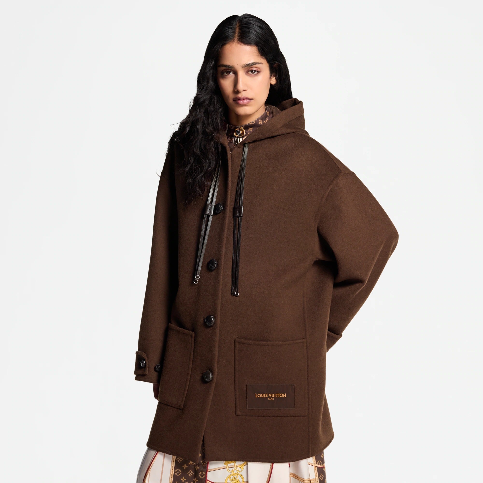 Hooded Button-Up Coat