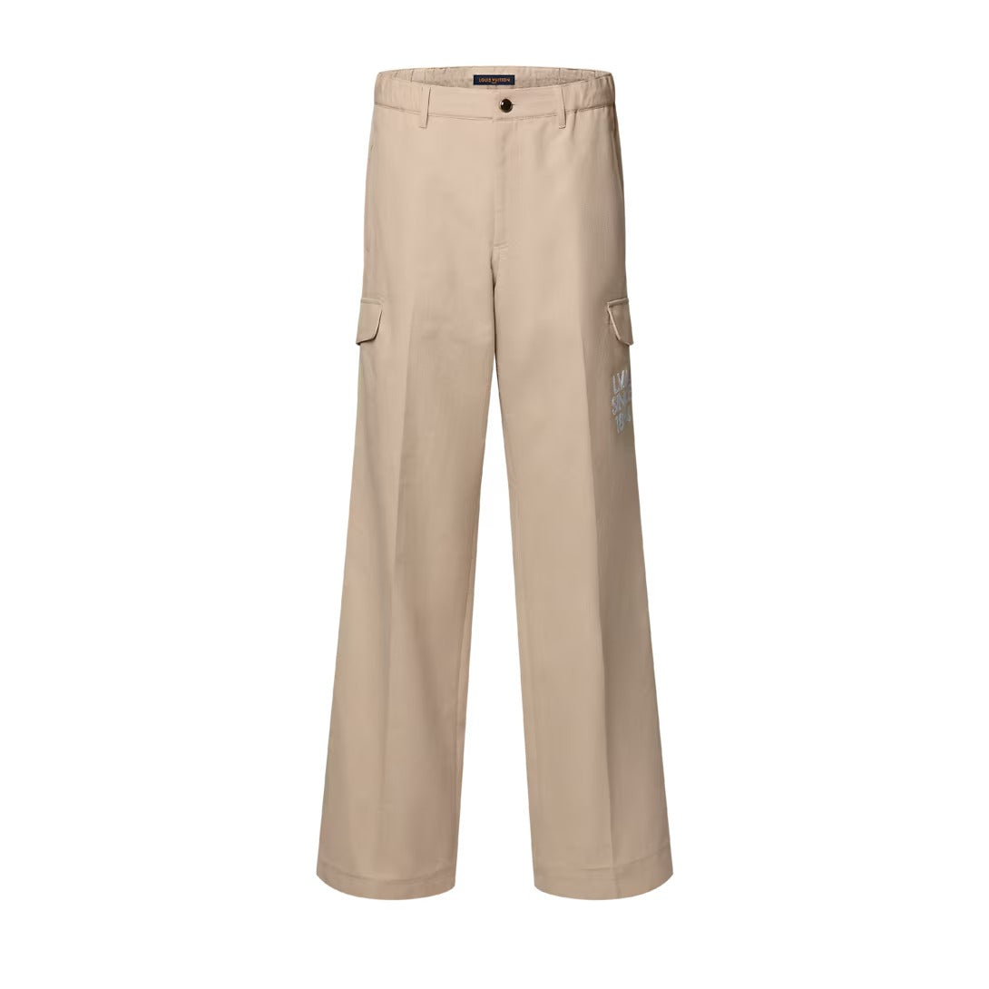 Embroidered Cotton Cargo Pants