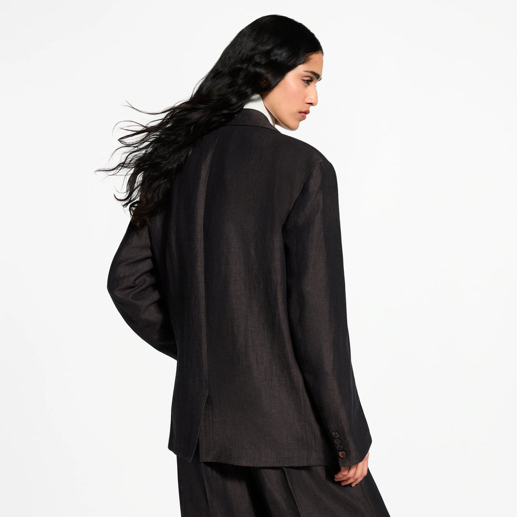 Oversized Wool-Linen Blazer