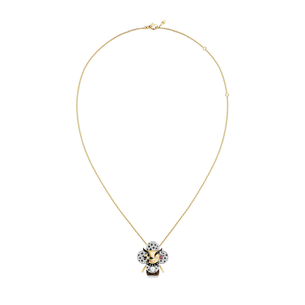 Vivienne Ox Pendant, 3 Golds, Lacquer, Diamonds & Colored Gemstones