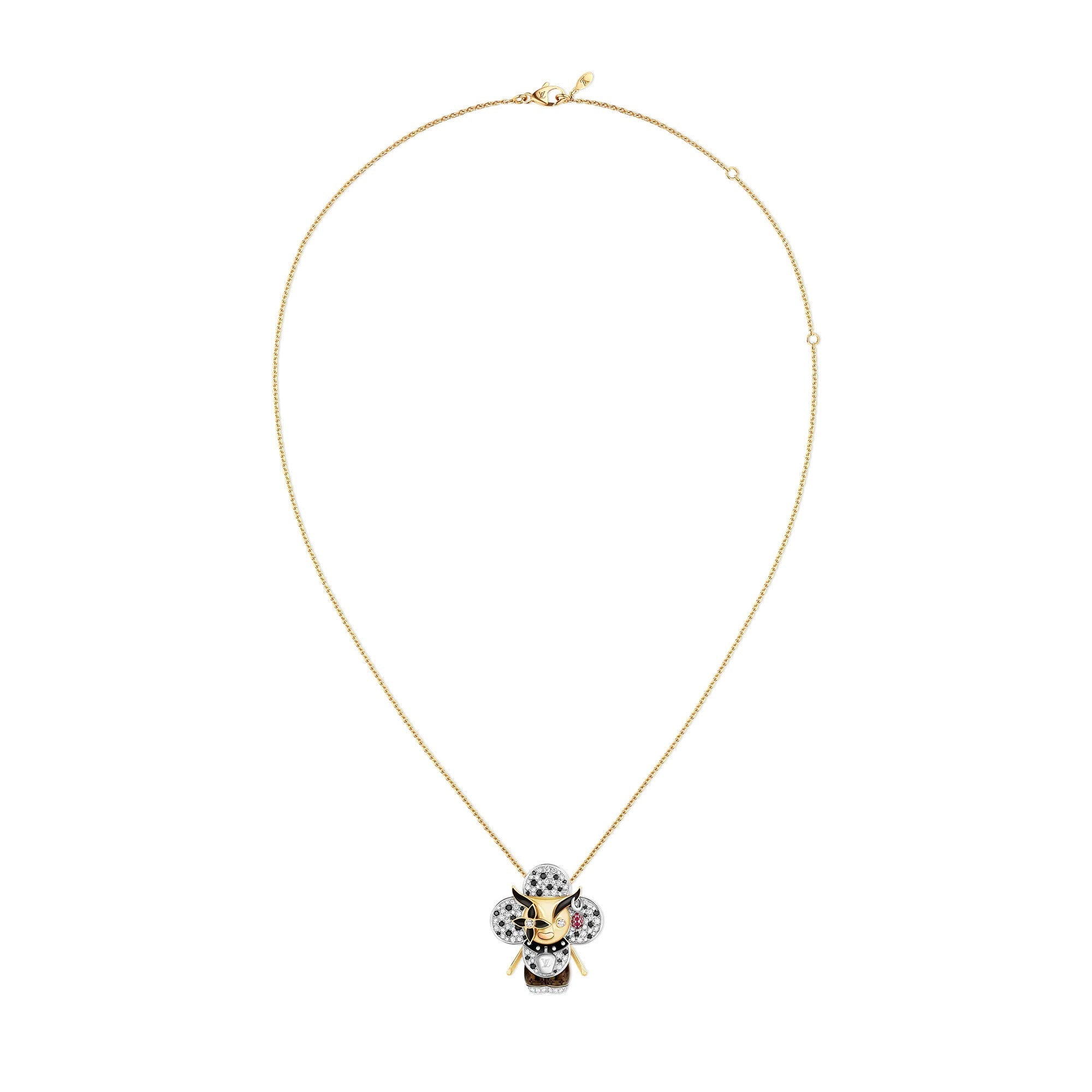 Vivienne Ox Pendant, 3 Golds, Lacquer, Diamonds & Colored Gemstones