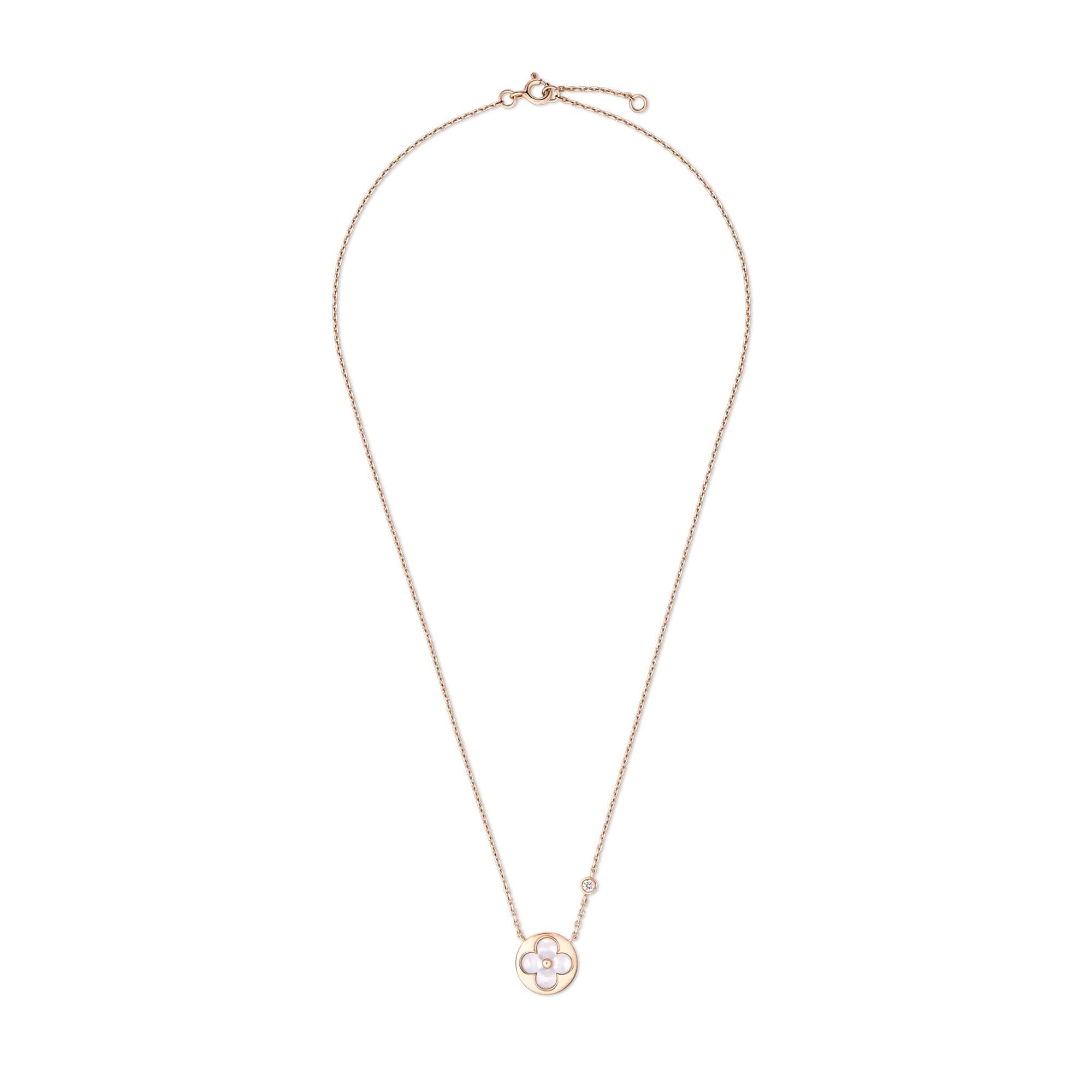 Color Blossom BB Sun Pendant, Pink Gold, White Mother-of-Pearl and Diamond