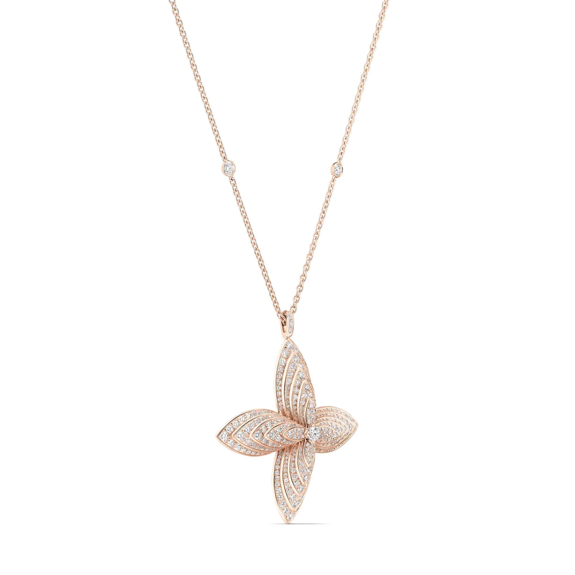 Idylle Blossom Pendant, Rose Gold and Diamonds