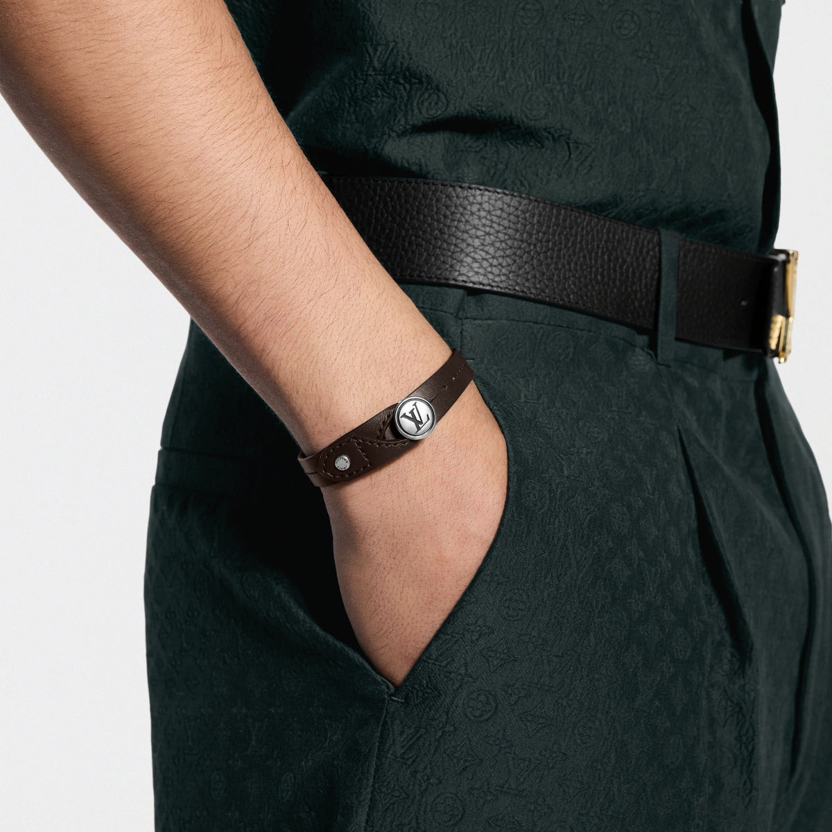 LV Studs Leather Bracelet