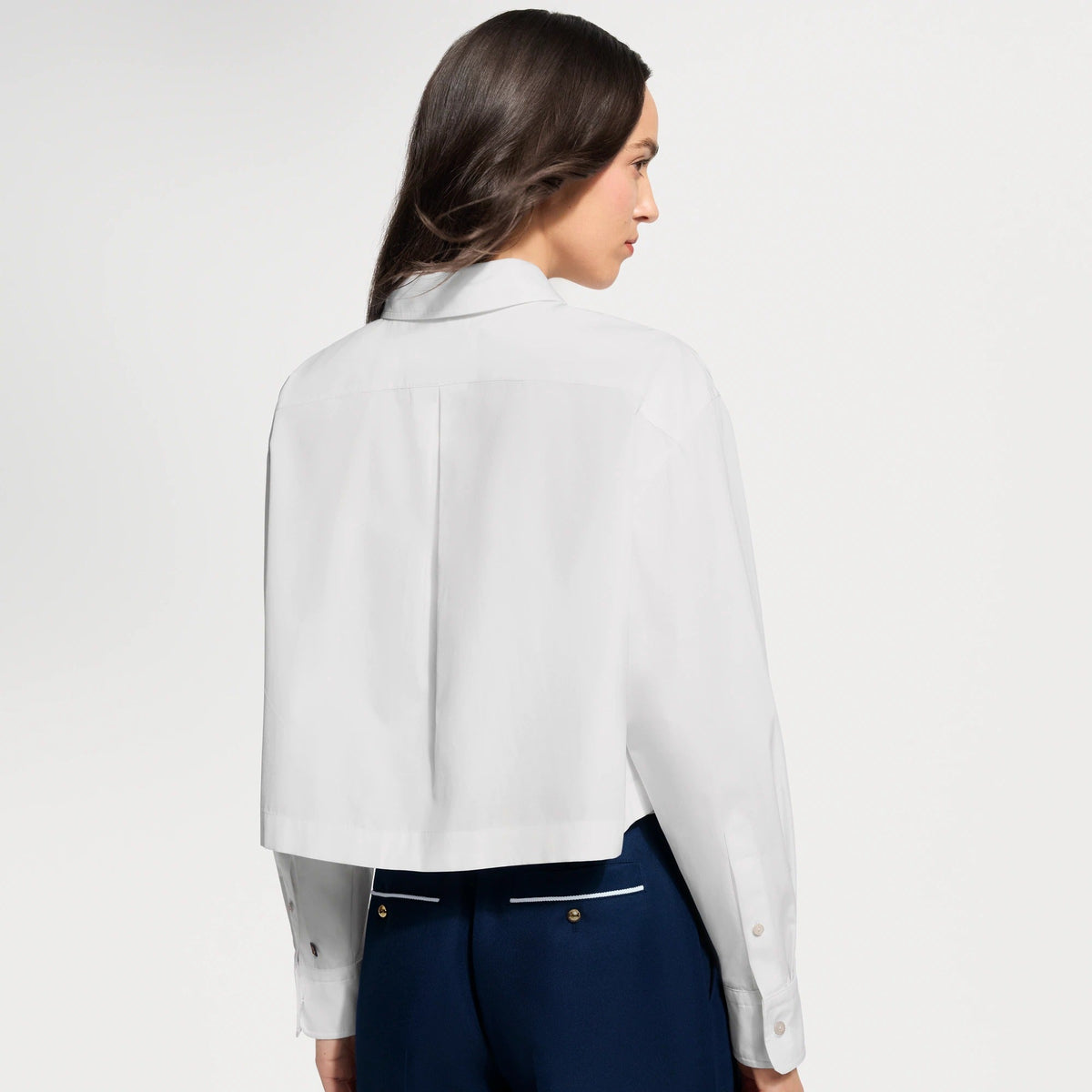 Anchor Patch Cropped Shirt