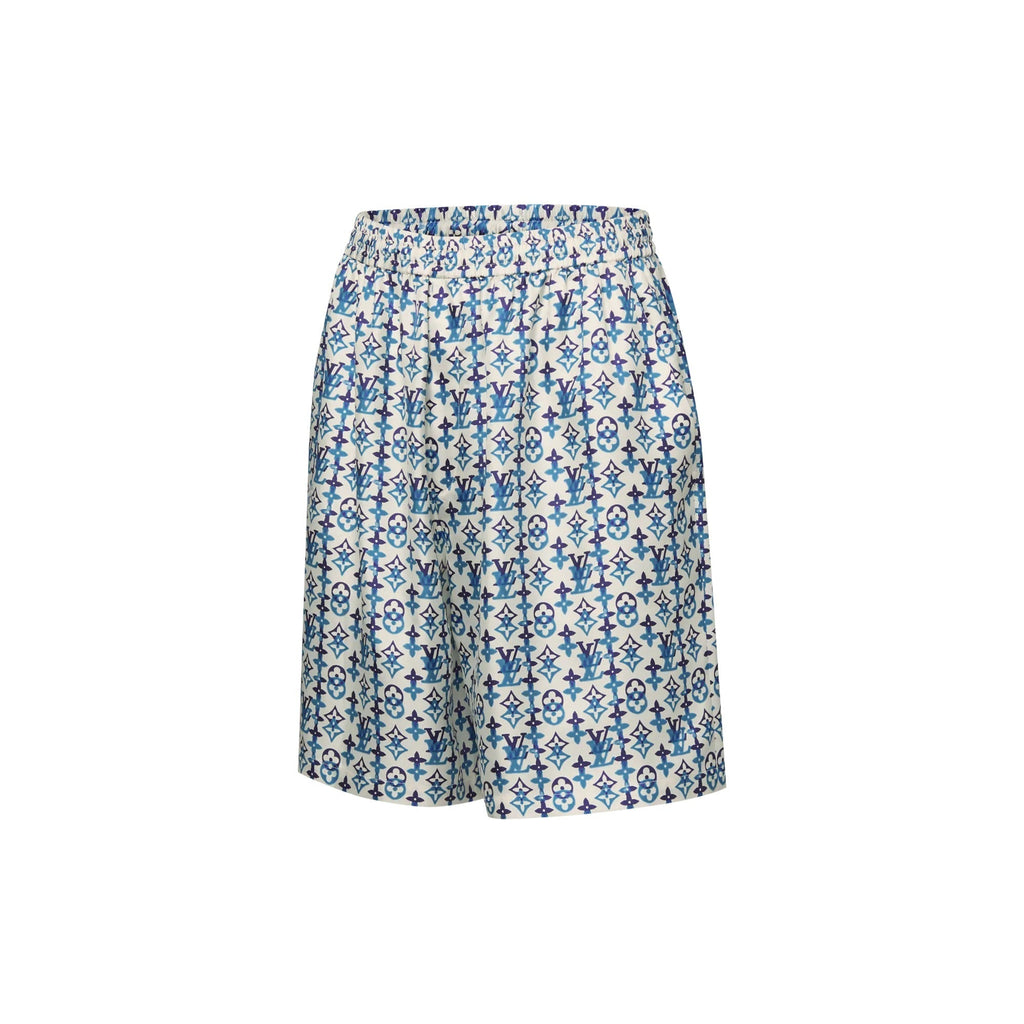 Monogram Printed Silk Shorts
