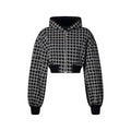 Cropped Honeycomb Jacquard Bomber Jacket