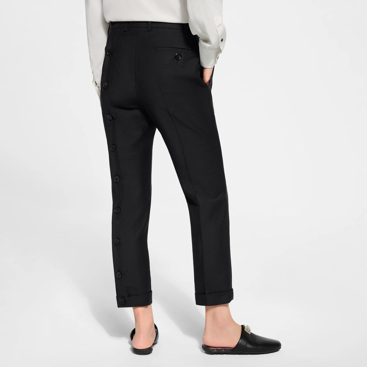 Button Leg Tailored Pants