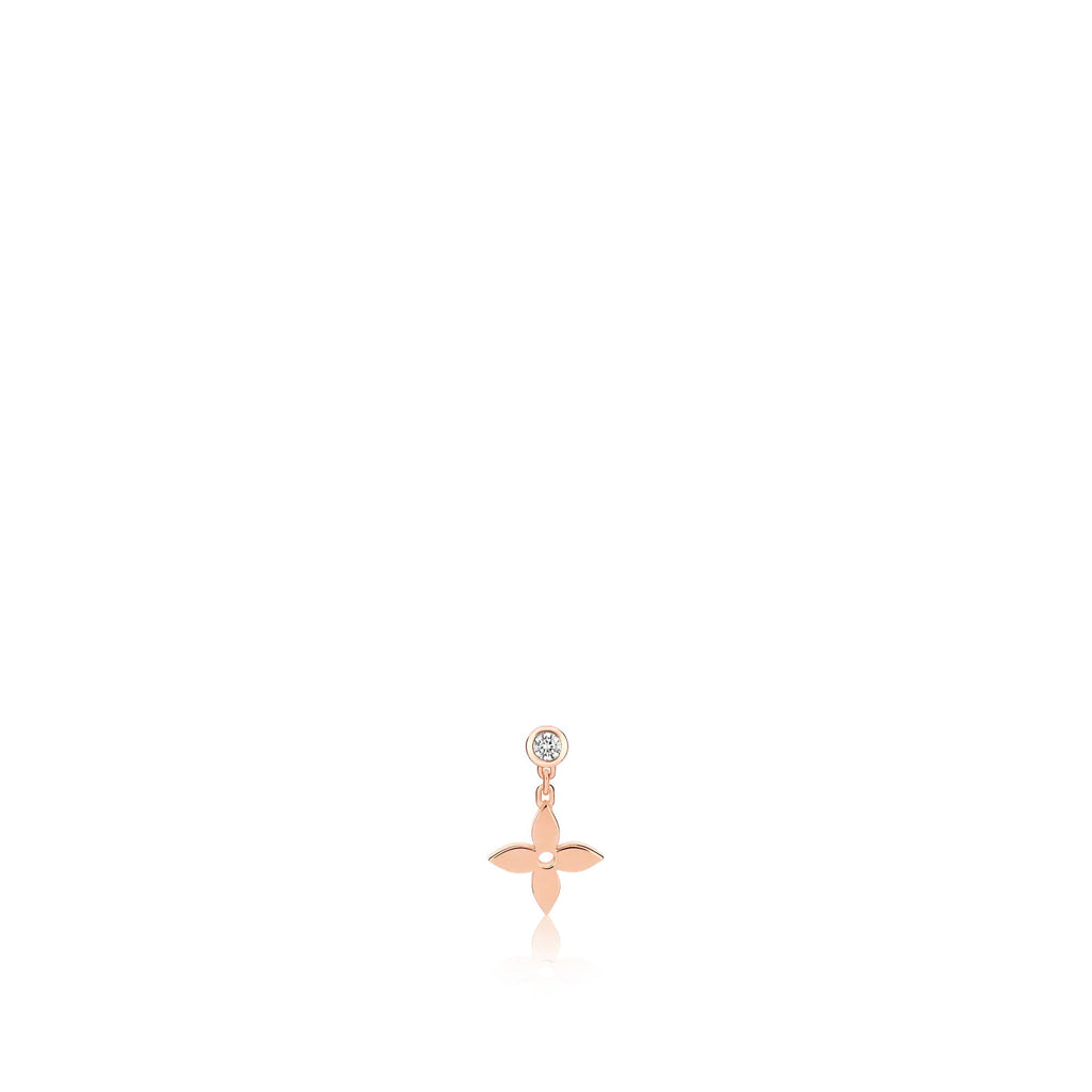 Idylle Blossom Ear Stud, Pink Gold And Diamond - Per Unit