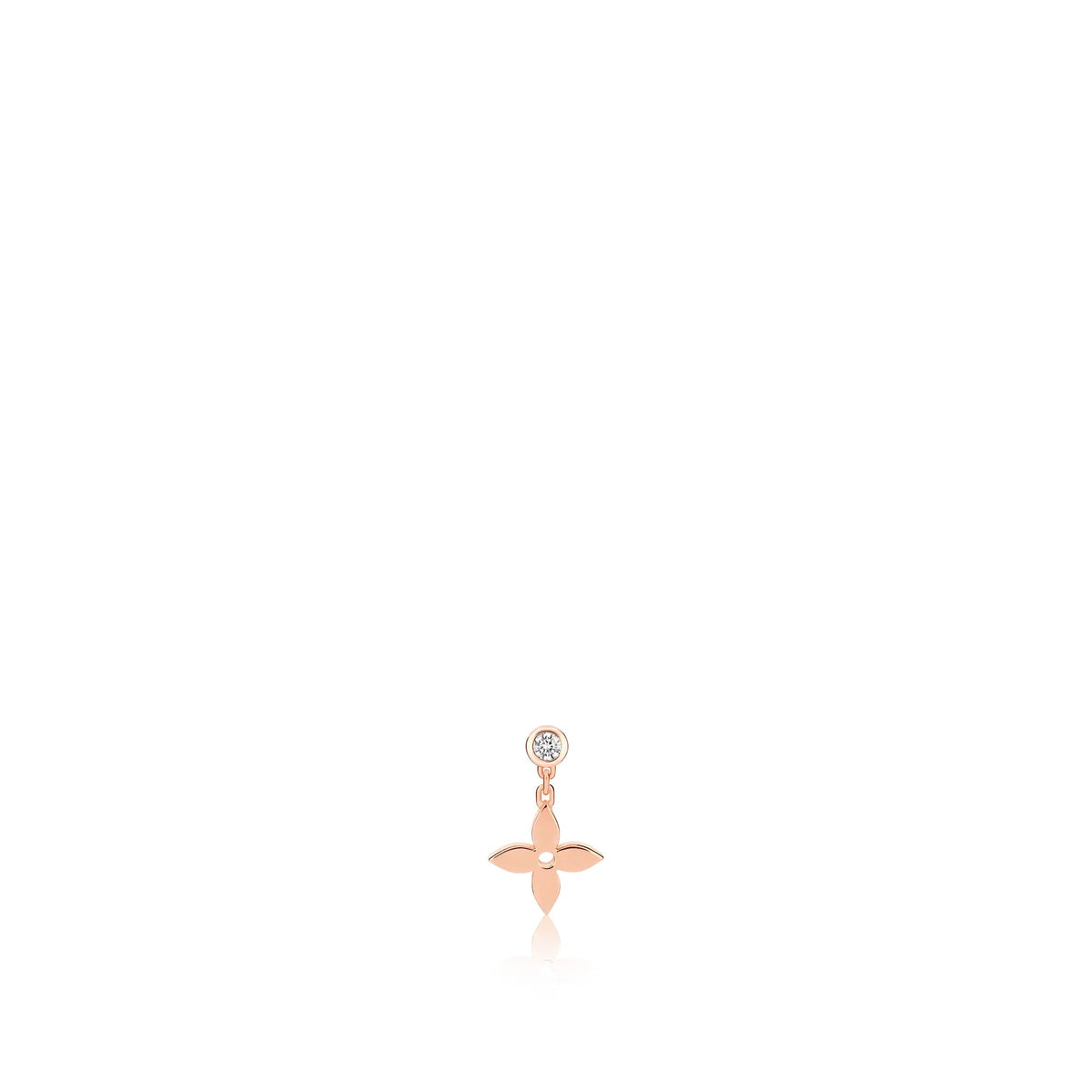 Idylle Blossom Ear Stud, Pink Gold And Diamond - Per Unit
