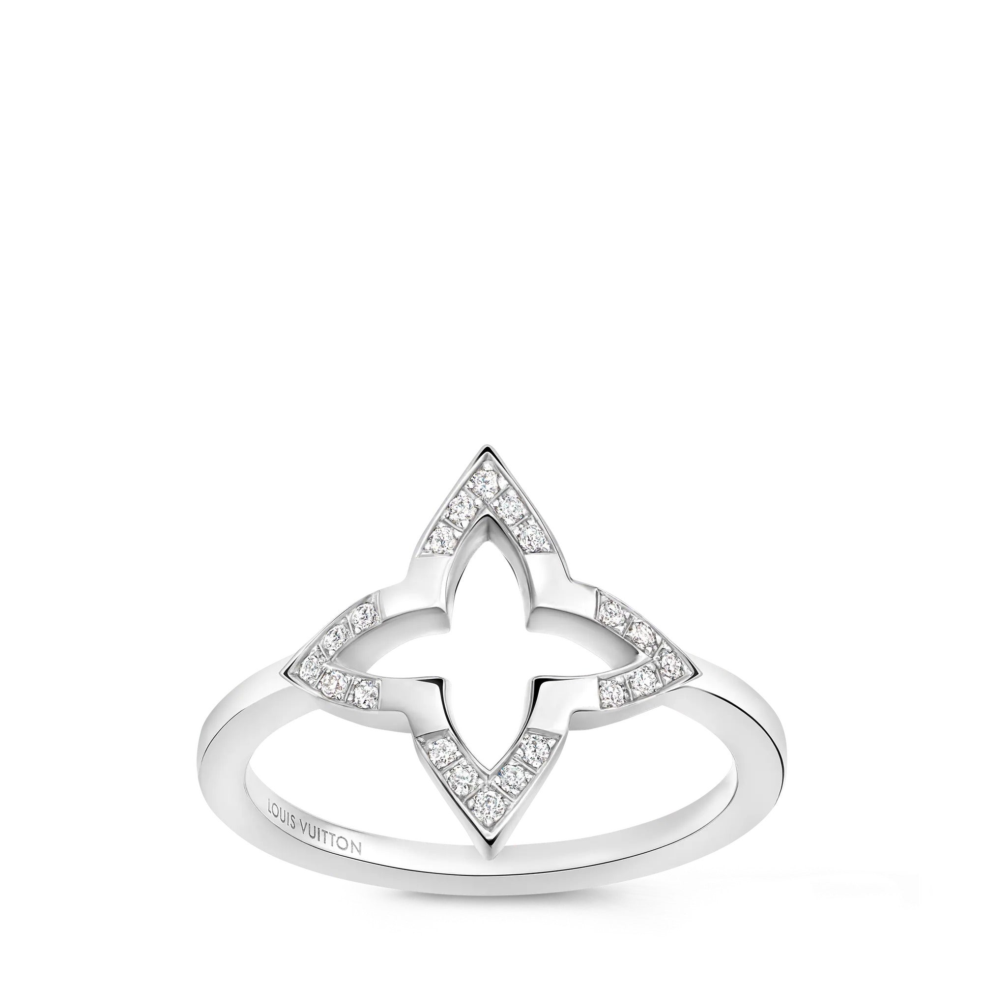 Ombre Blossom Ring, White Gold and Diamonds