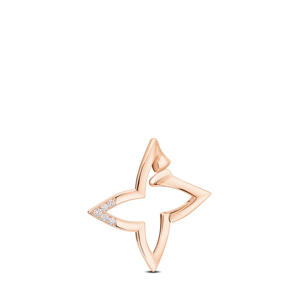 Ombre Blossom Overlap Hoop, Pink Gold and Diamonds