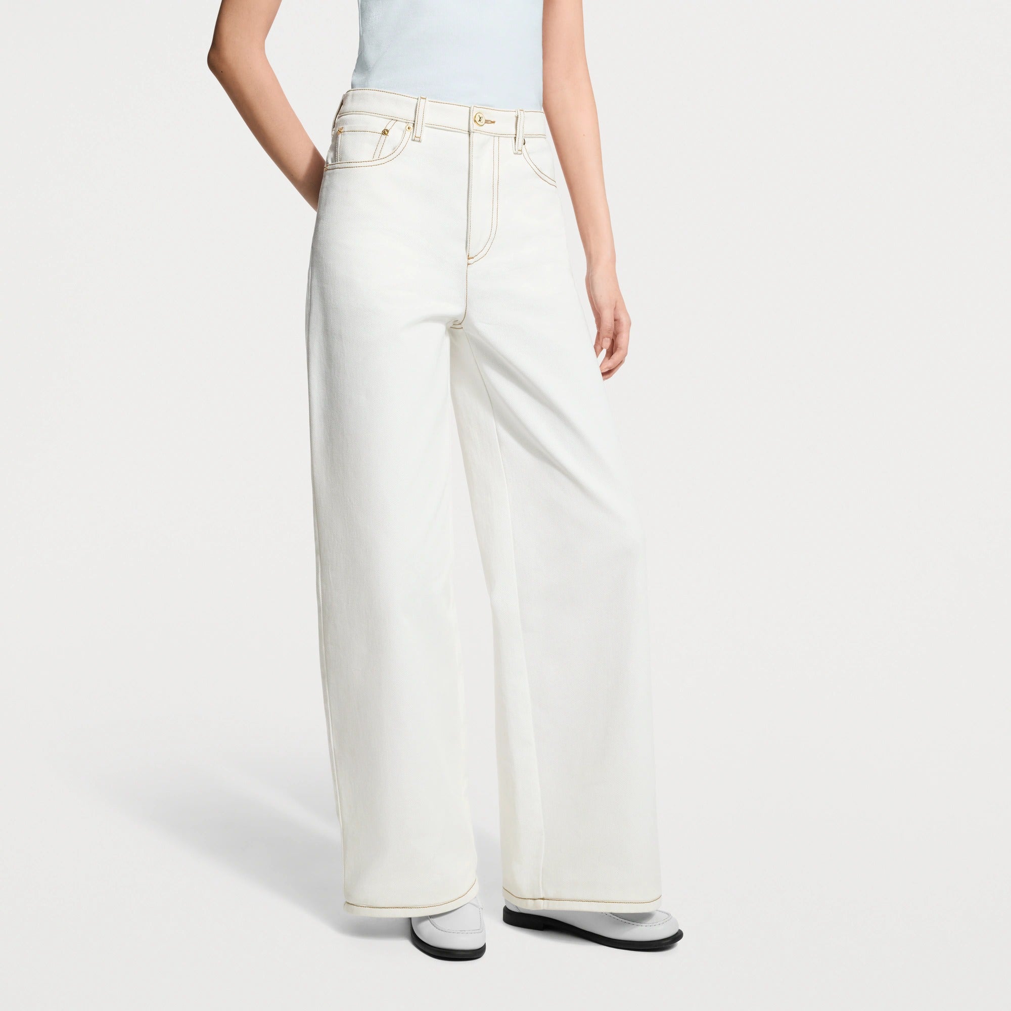 Contrast Stitch Utility Jeans