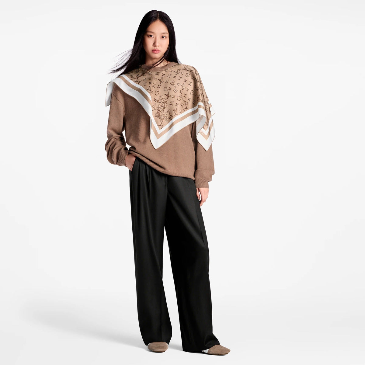 Tailored Wide-Leg Wool Pants