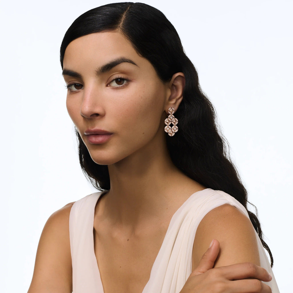 Galaxie Earrings, Rose Gold and Diamonds