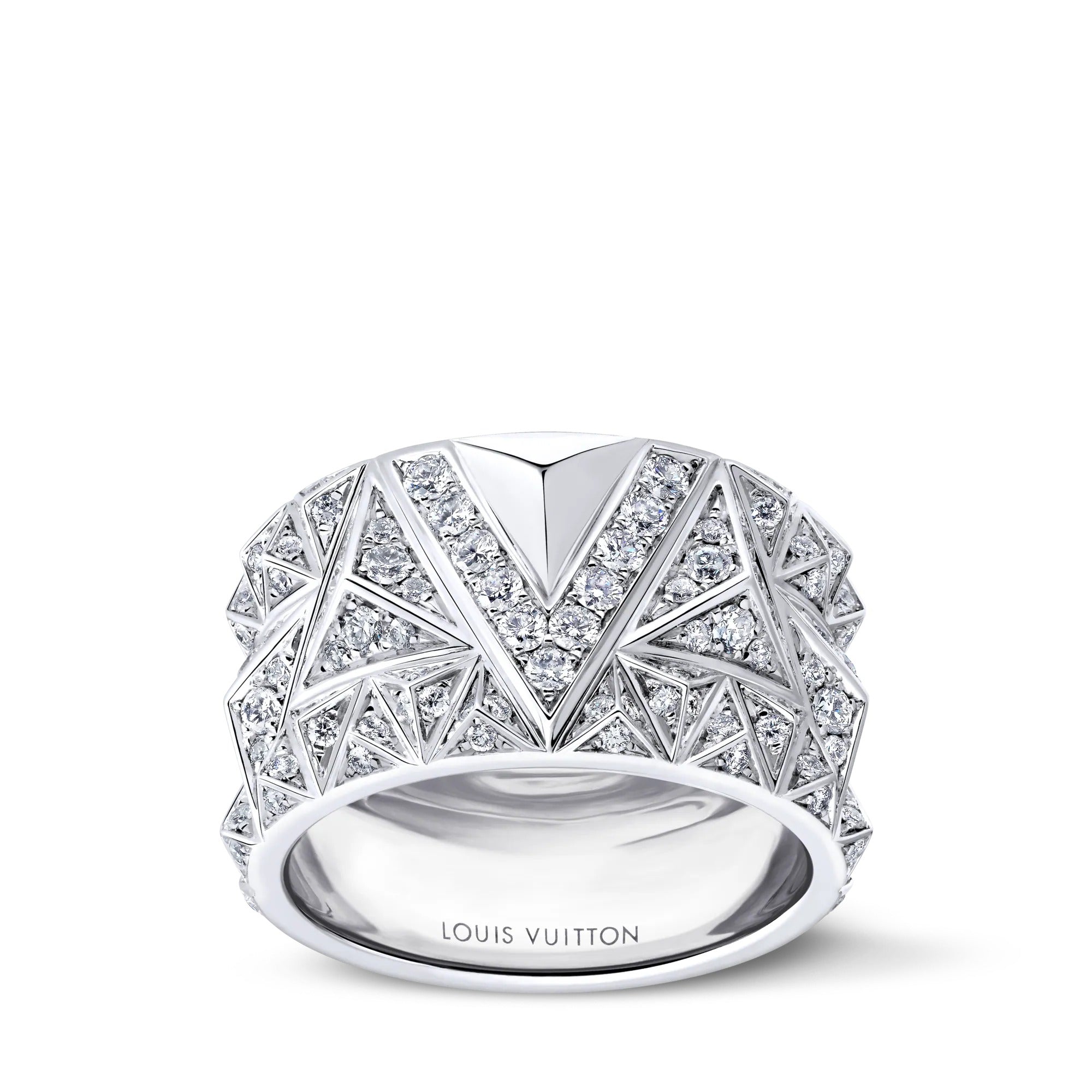 Pure V Ring, White Gold and Diamonds