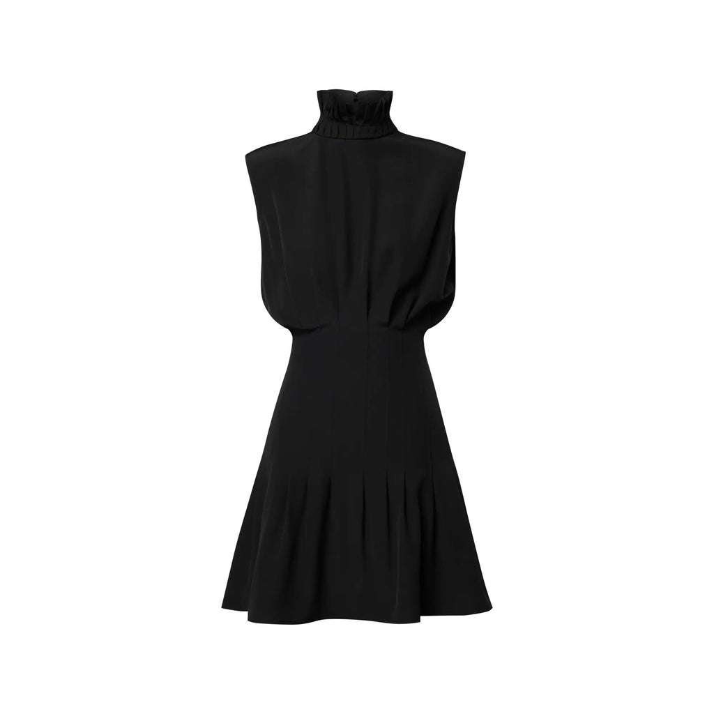 Ruff Collar Silk Dress