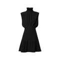Ruff Collar Silk Dress