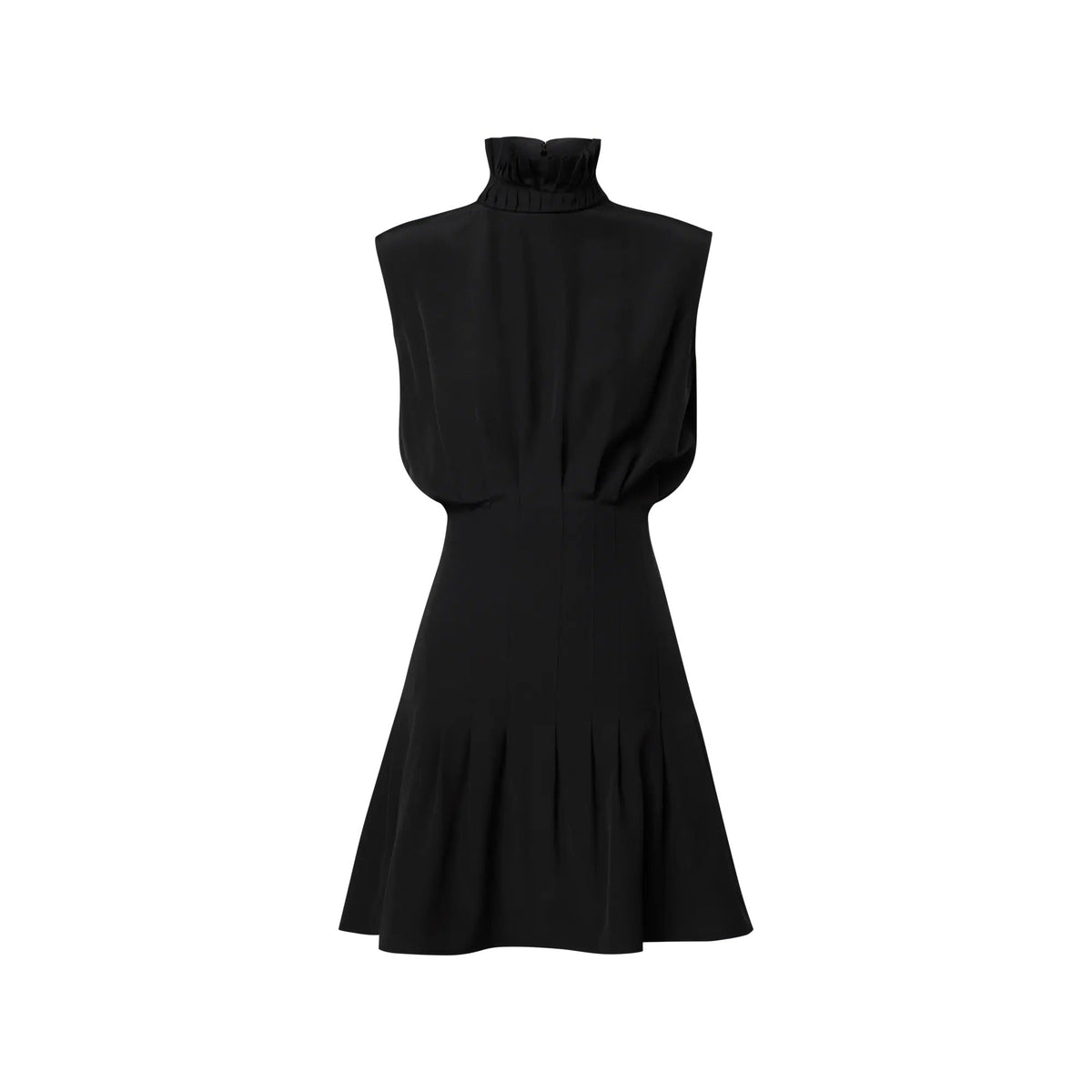 Ruff Collar Silk Dress
