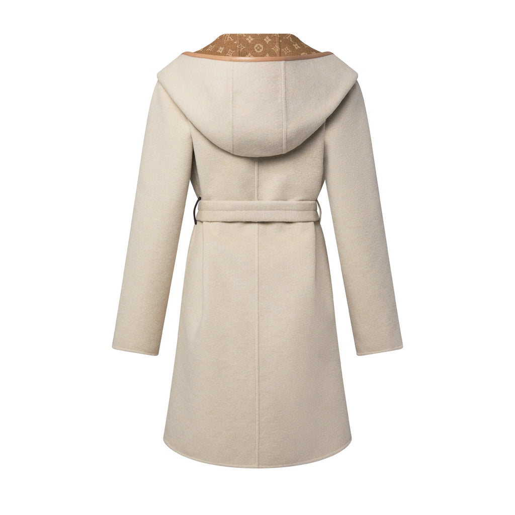 Reversible Signature Hooded Wrap Coat