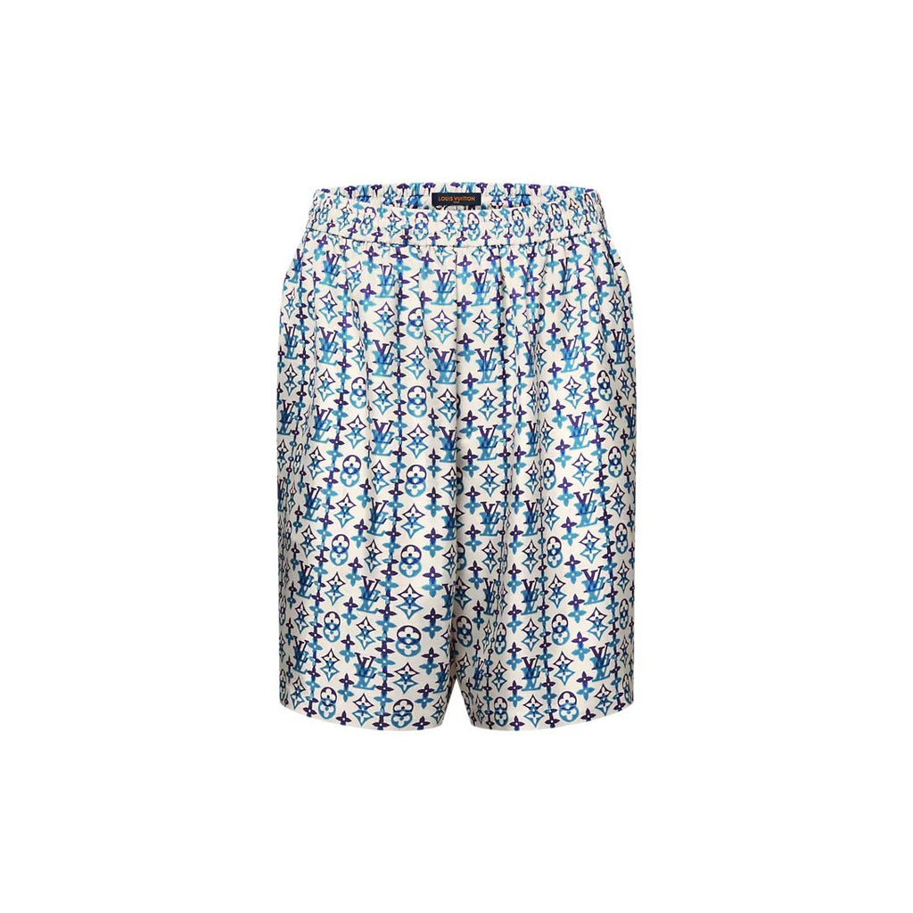 Monogram Printed Silk Shorts