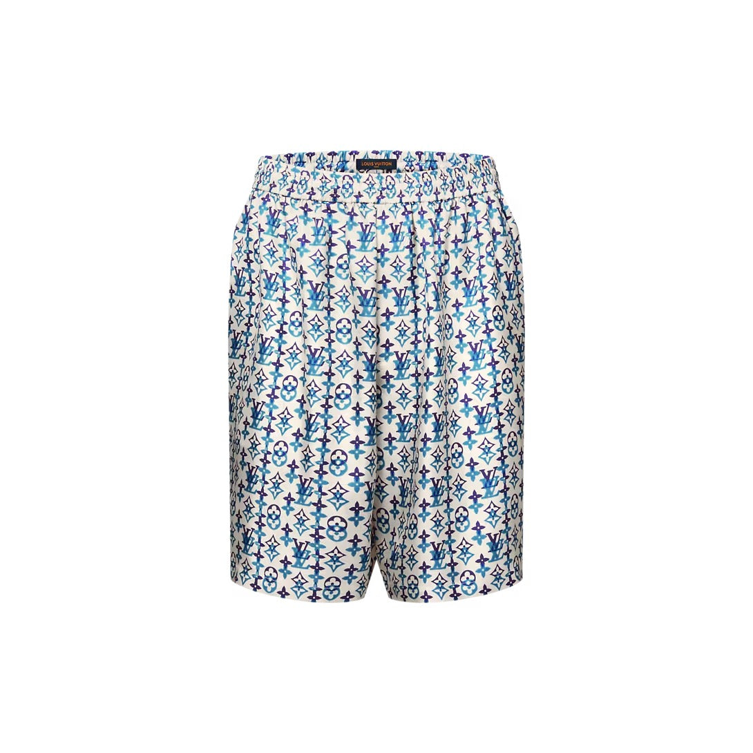 Monogram Printed Silk Shorts