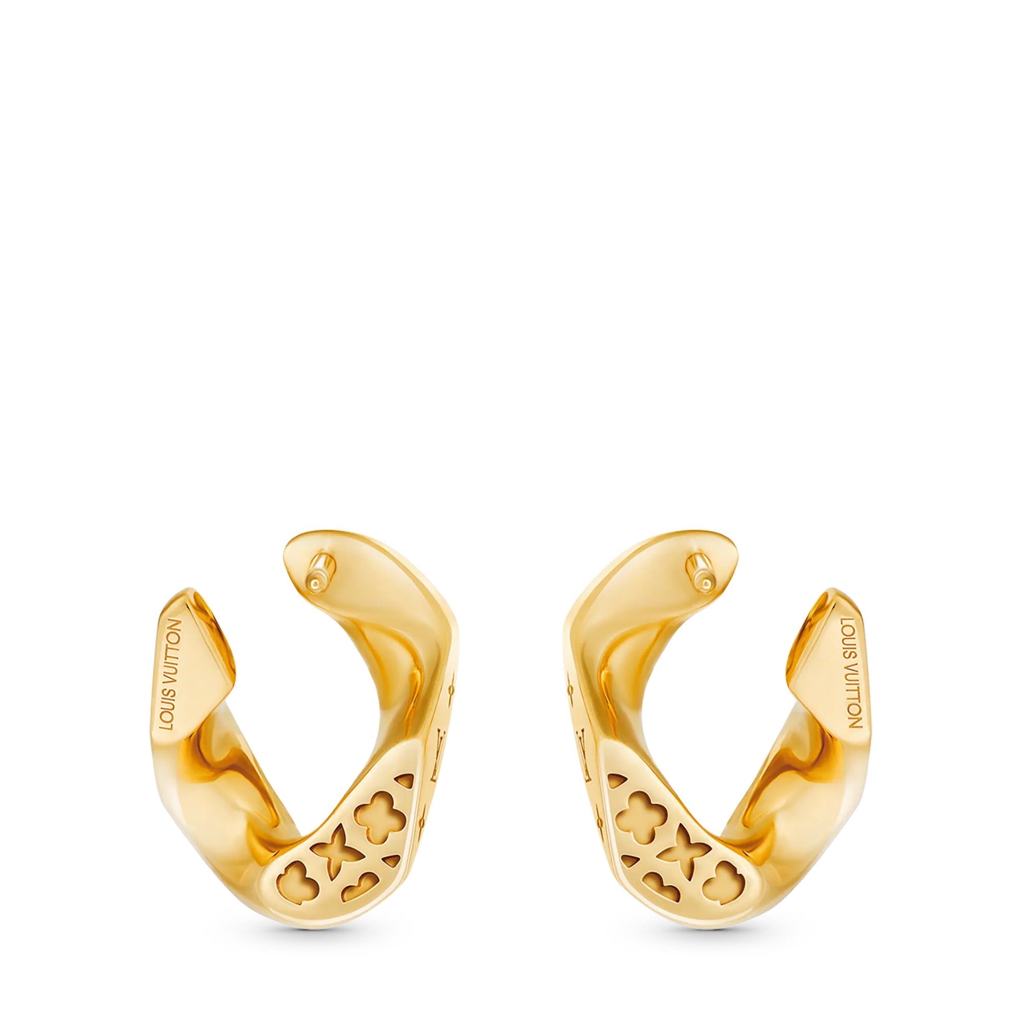 Cuban Chain Earrings, Yellow Gold and Diamonds