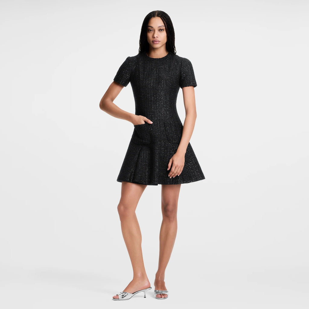 Lurex Tweed Box Pleat Dress