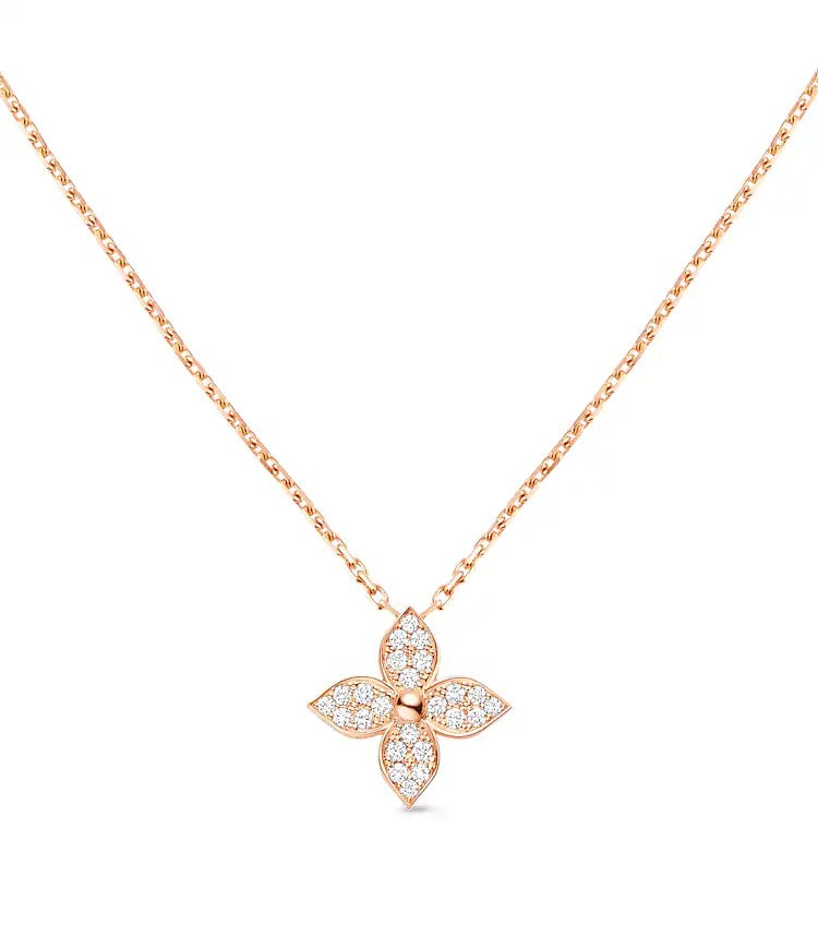 Idylle Blossom Pendant, Pink Gold And Diamonds