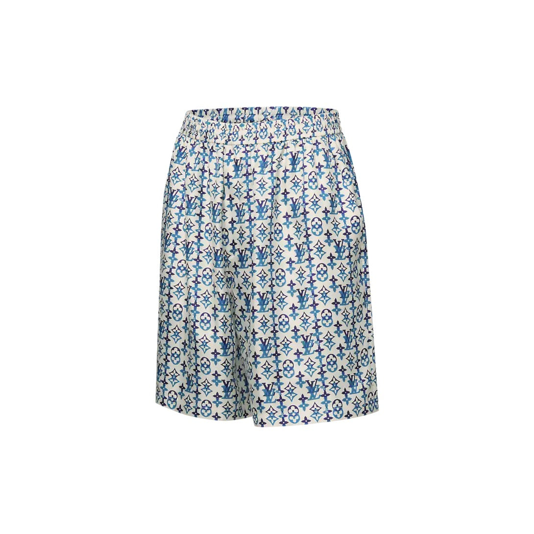 Monogram Printed Silk Shorts