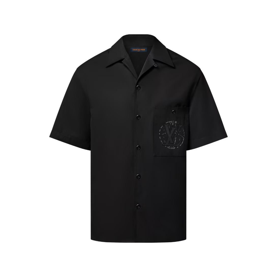Embroidered Short-Sleeved Cotton Shirt