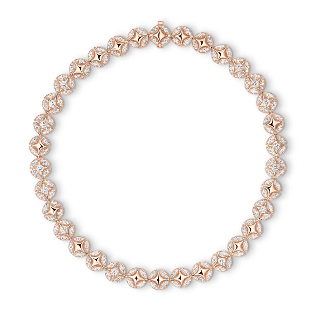 Galaxie Long Necklace, Rose Gold and Diamonds