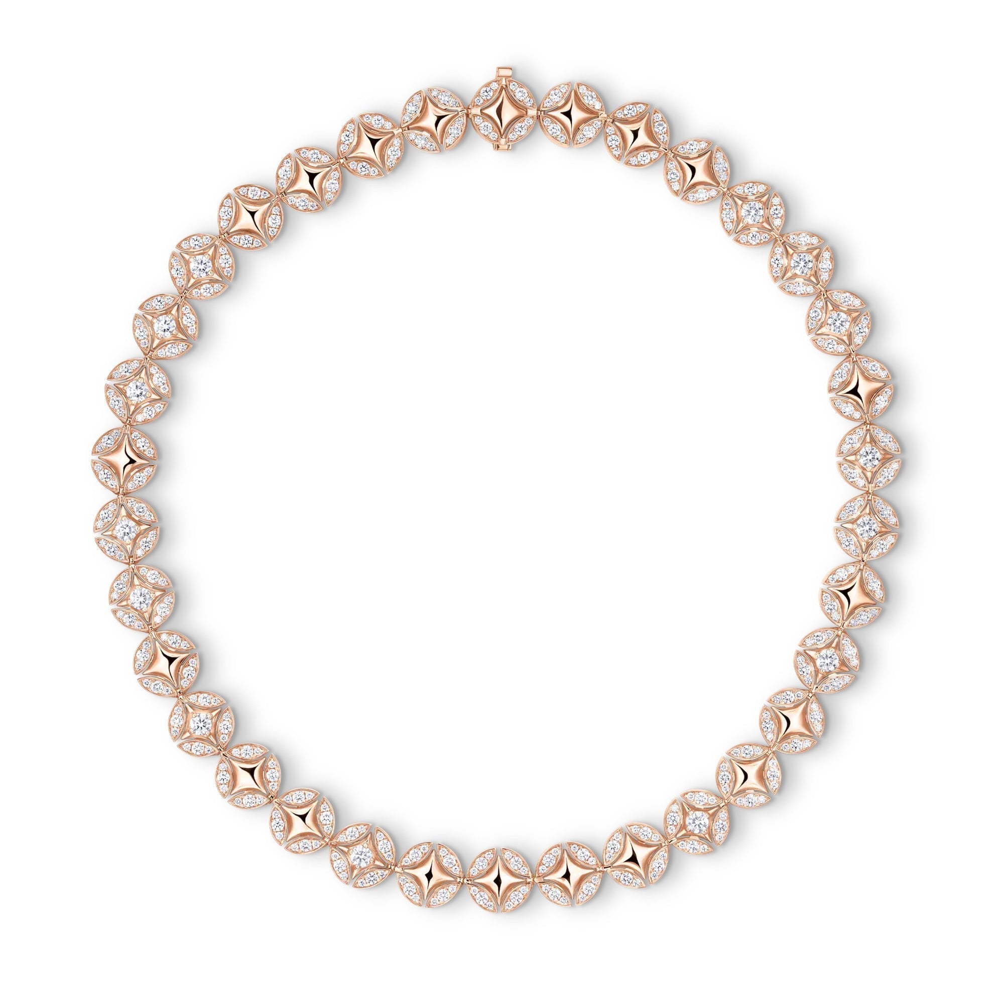 Galaxie Long Necklace, Rose Gold and Diamonds