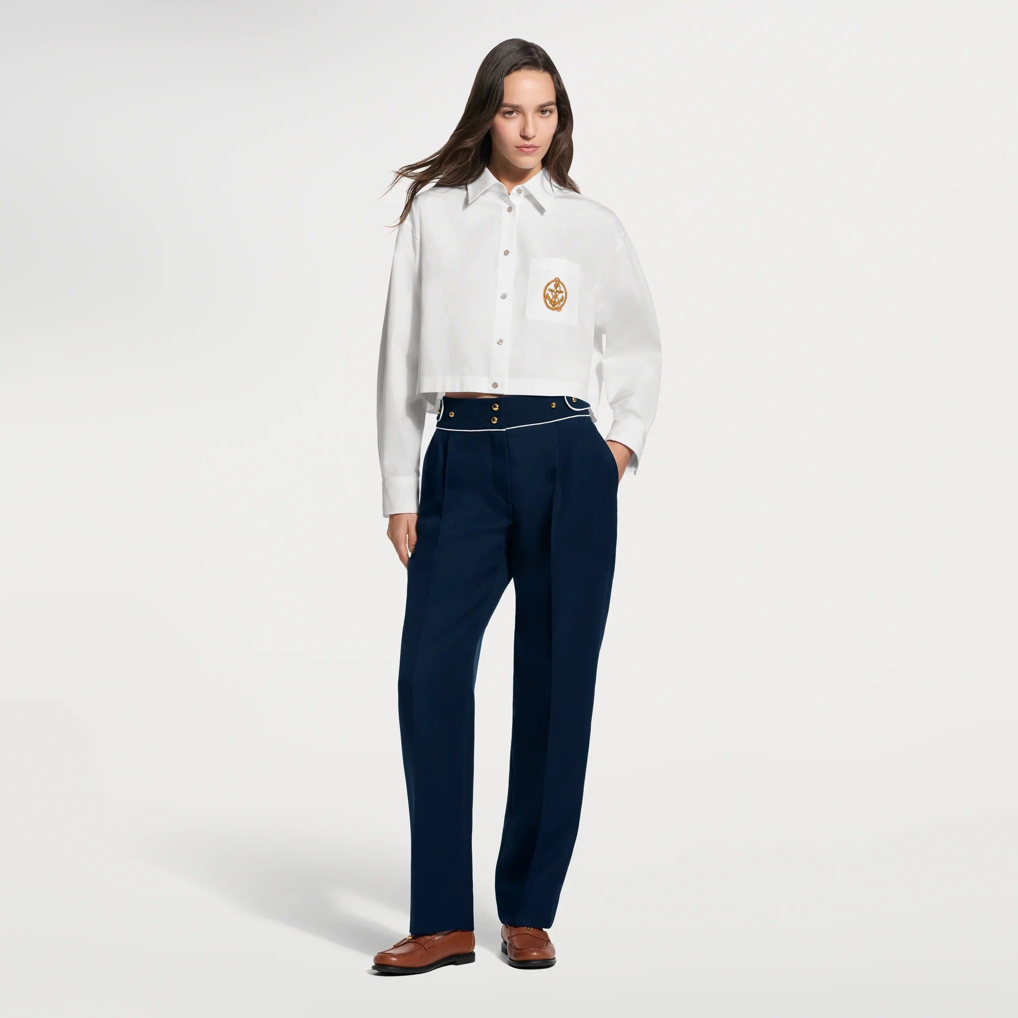 Contrast Accent Tailored Pants