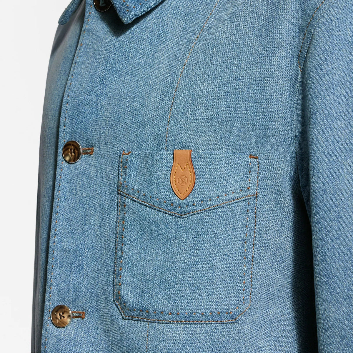 Silk-Blend Denim Workwear Jacket