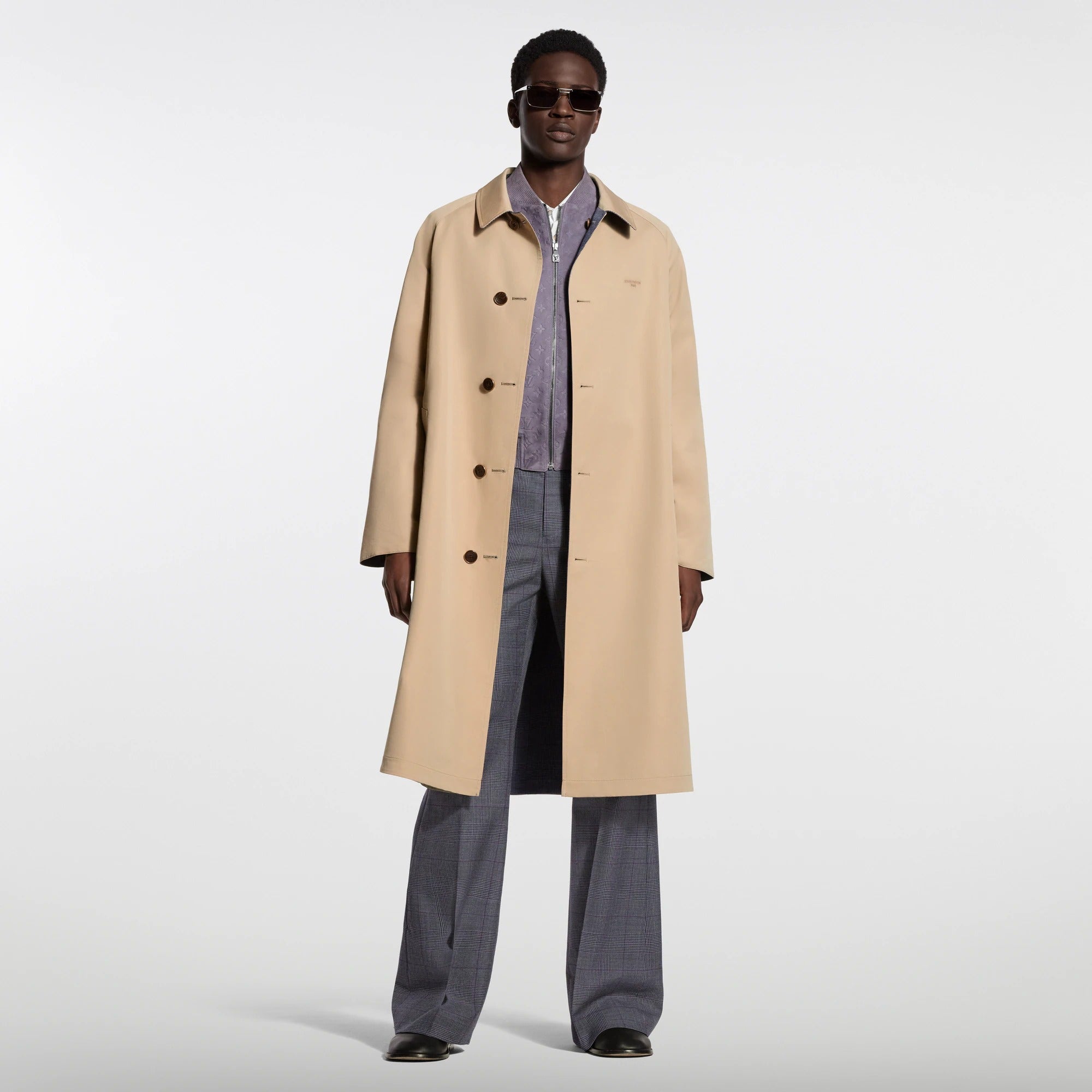 Reversible Cotton Silk Trench Coat