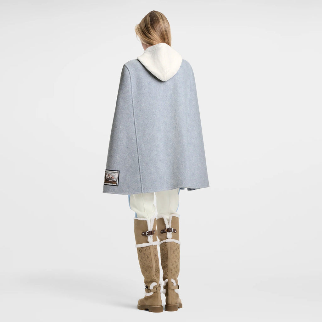 Denim-Effect Double Face Cape