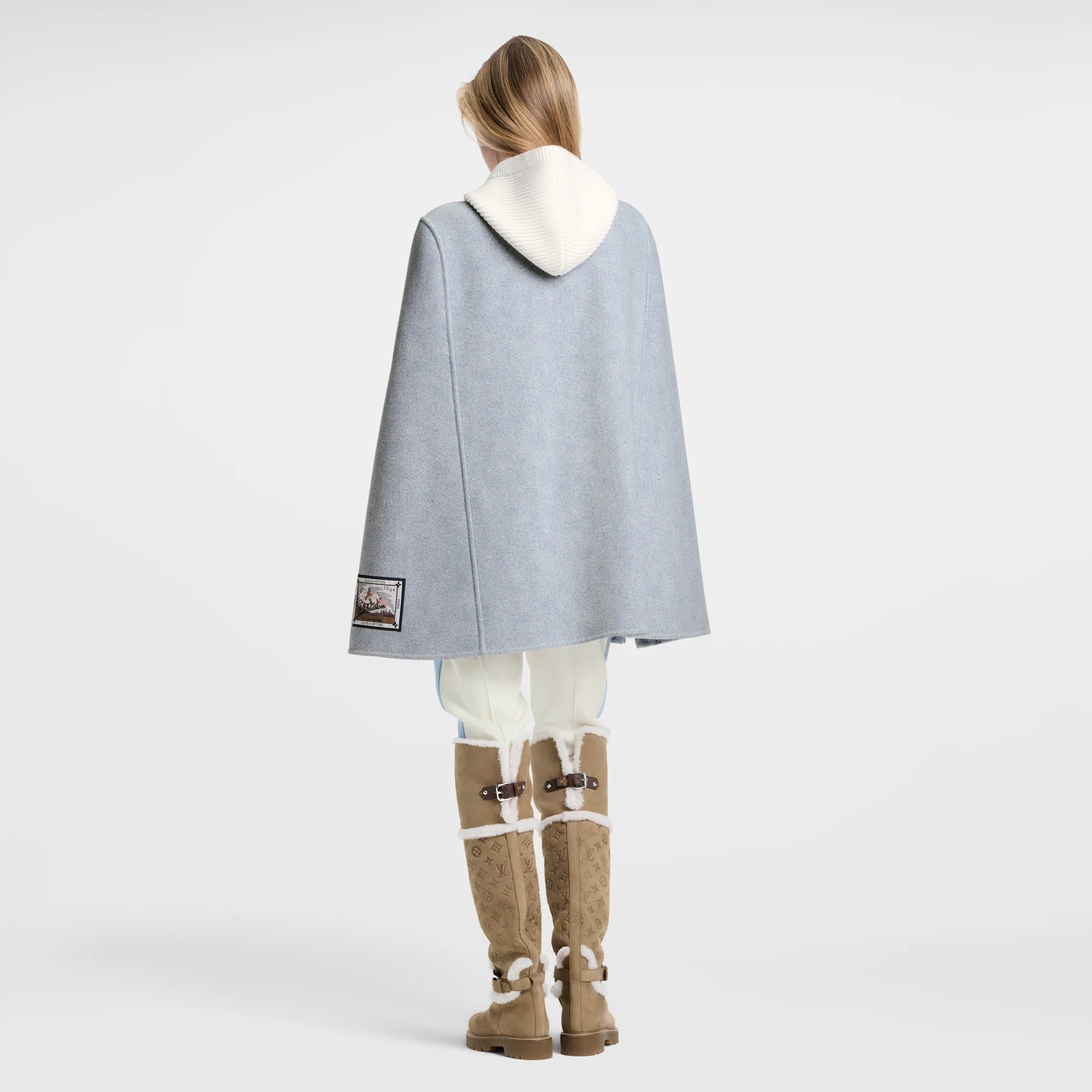 Denim-Effect Double Face Cape