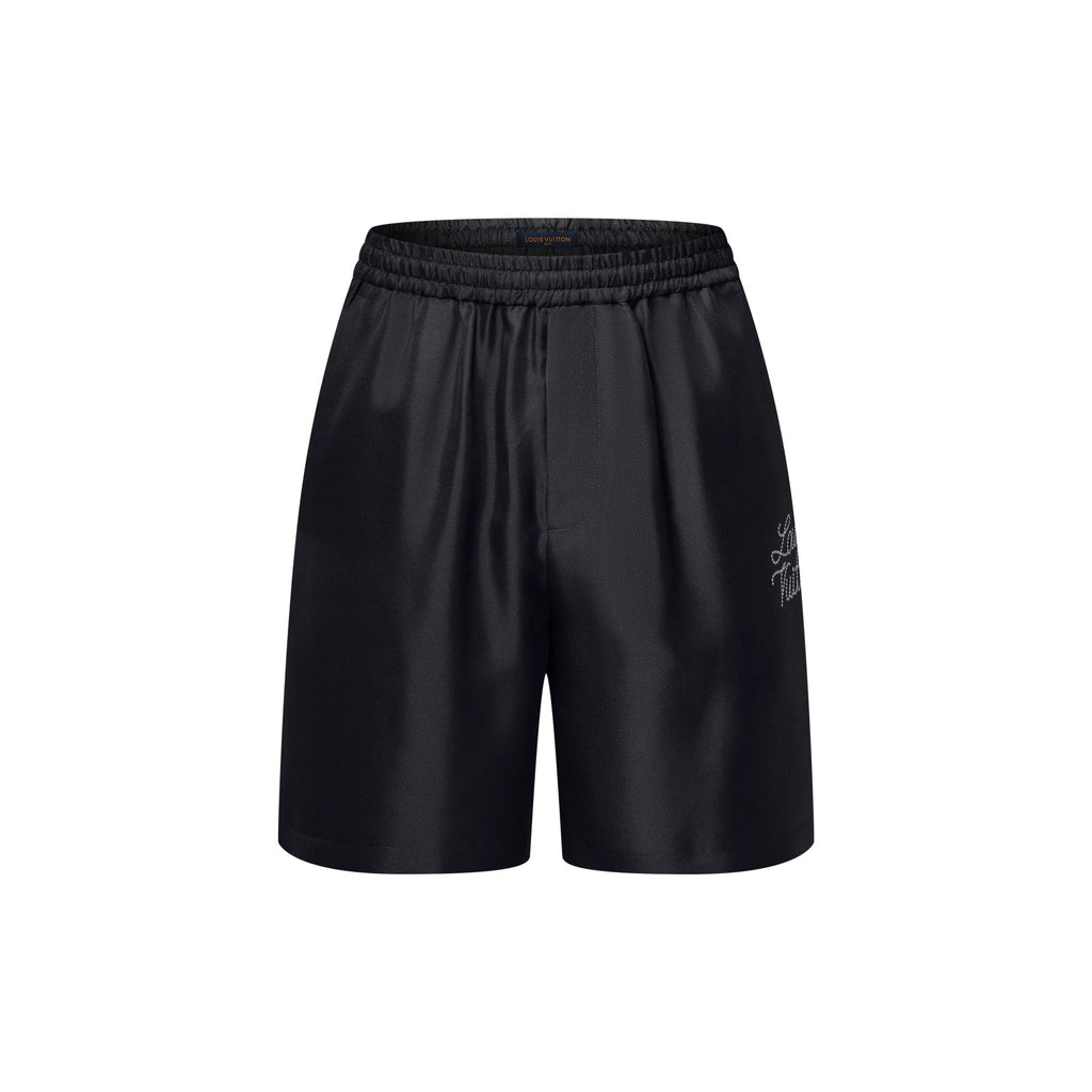Printed Signature Silk Shorts