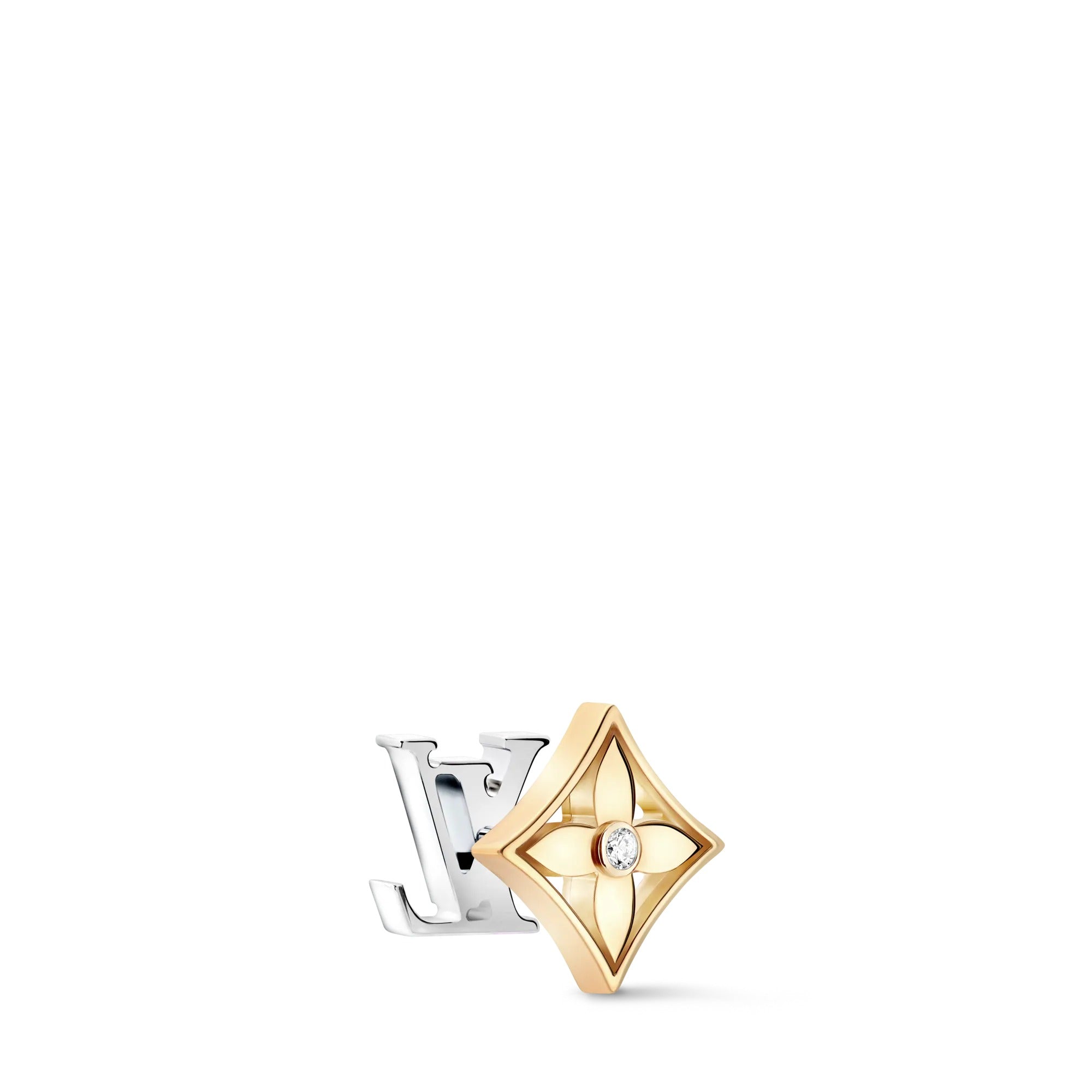 Idylle Blossom Reversible Stud, Yellow And White Gold And Diamond - Per Unit