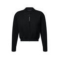 Monogram Accent Zip-Up Knit Jacket