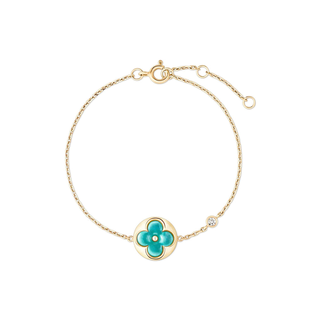 Color Blossom BB Sun Bracelet, Yellow Gold, Amazonite and Diamond