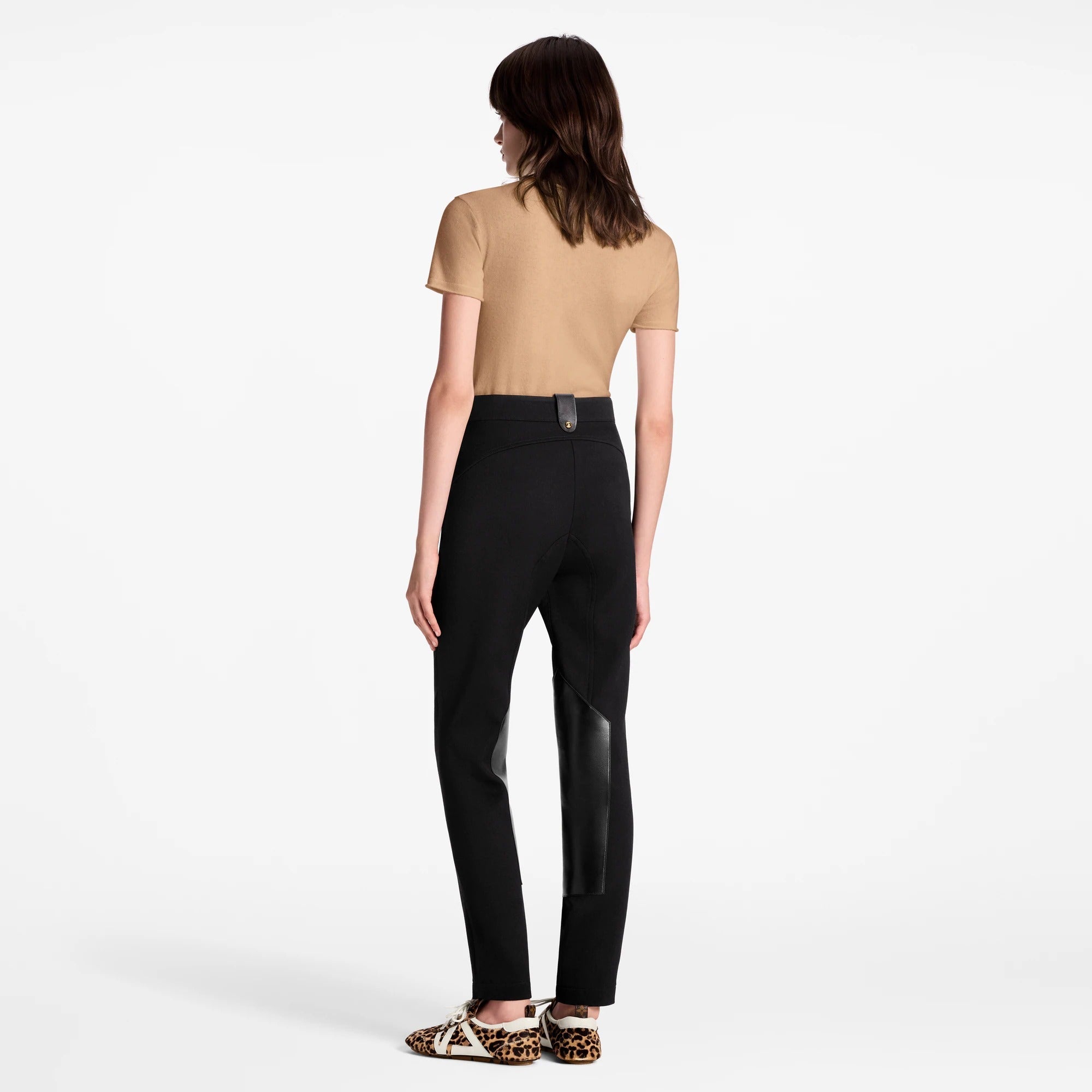 Leather Accent Riding Pants