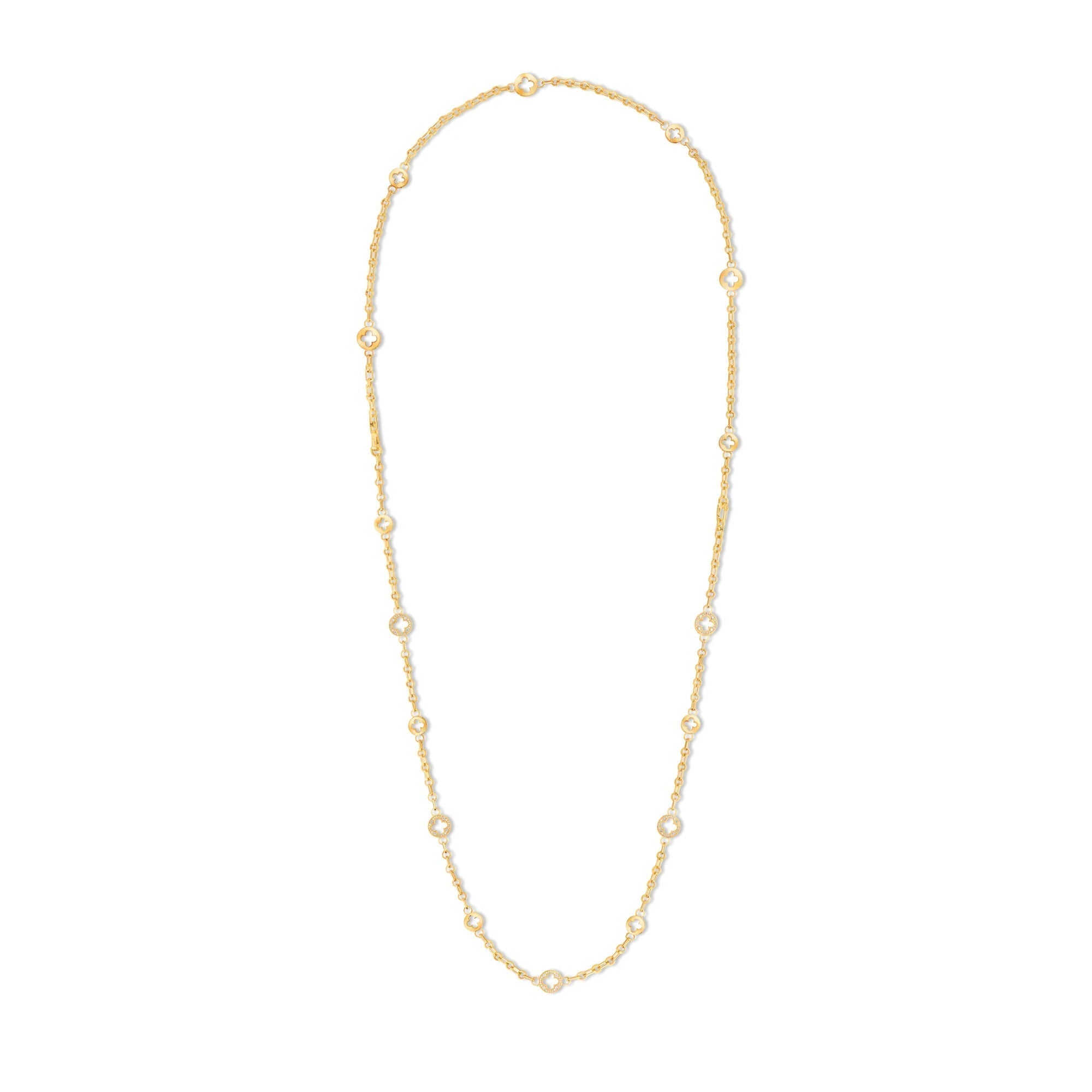 Empreinte Transformable Long Necklace, Yellow Gold and Diamonds