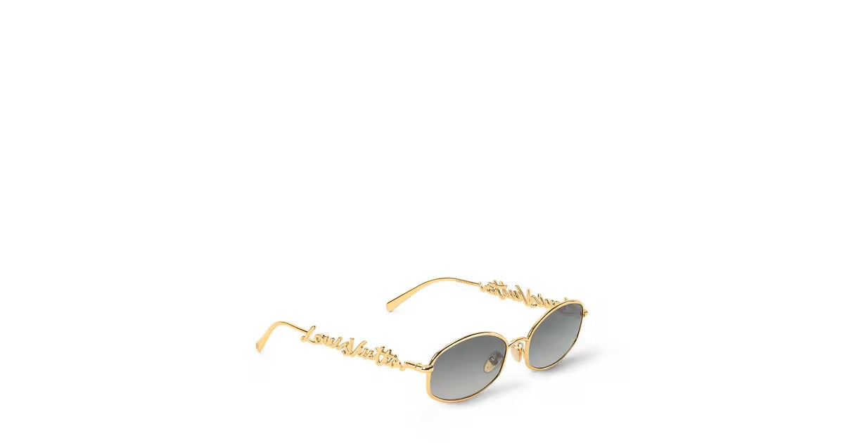 LV Script Metal Round Sunglasses